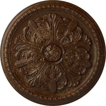 Ekena Millwork Swindon Ceiling Medallion (Fits Canopies up to 2 7/8"), 16 7/8"OD x 1 1/2"P, Root Beer Crackle CM16SWRBC